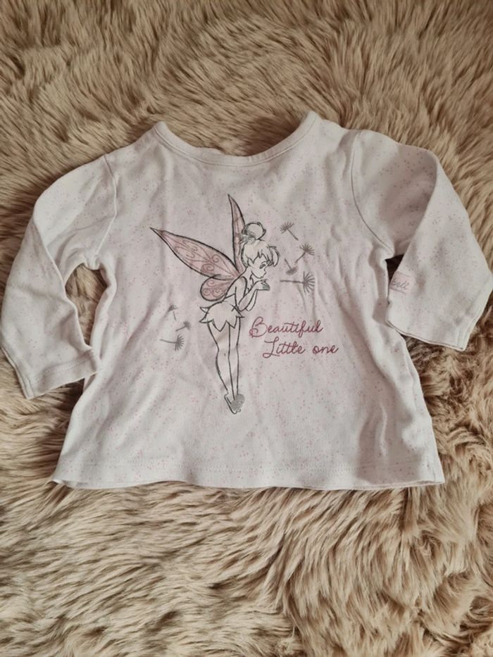 Tee-shirt Manche longue fée clochette fille 12 mois disney