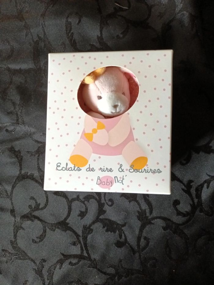Coffret babyNat mini doudou lapin rose mouchoir - photo numéro 5