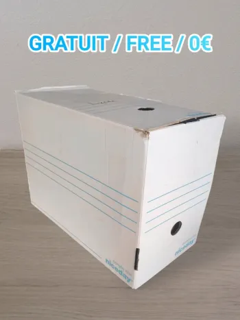 Boîte d'archives carton blanc / Niceday - 33x24x16,5cm / Gratuit - Free