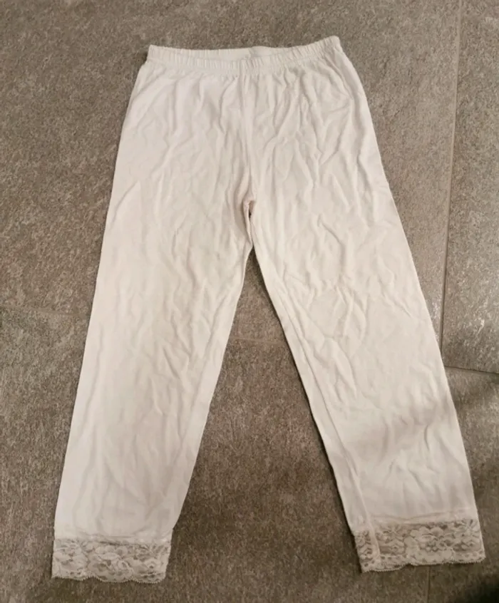 Legging 3/4 blanc femme S 36