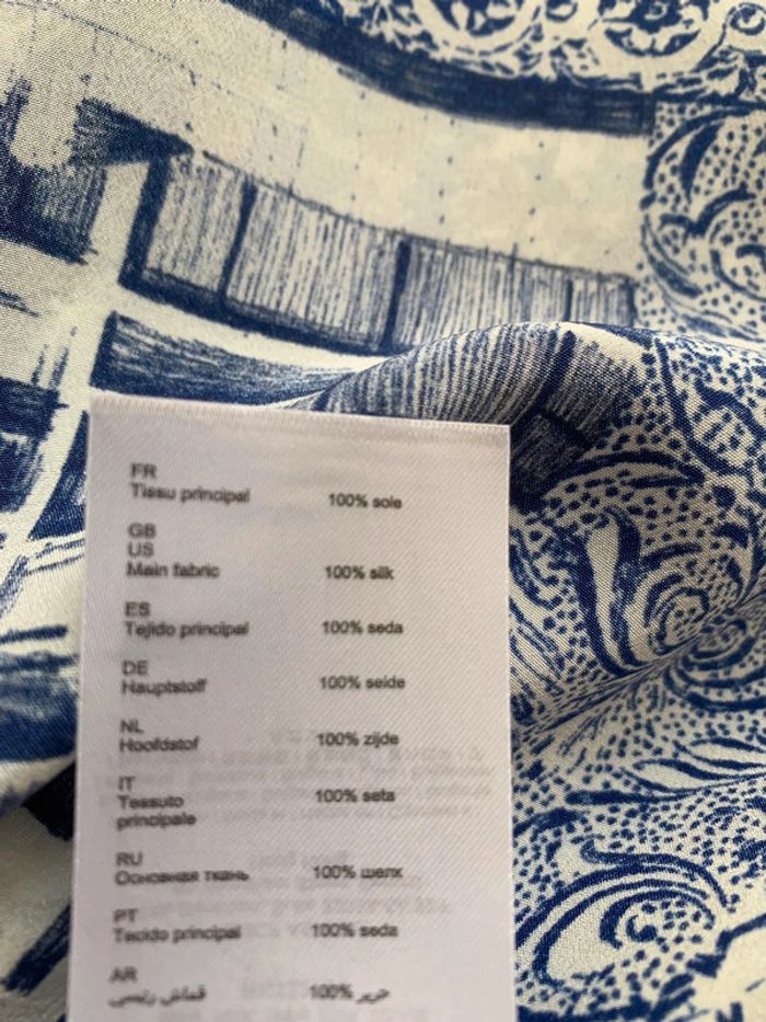 tunique "claudie pierlot" 100 % soie maine et blanc - photo numéro 8