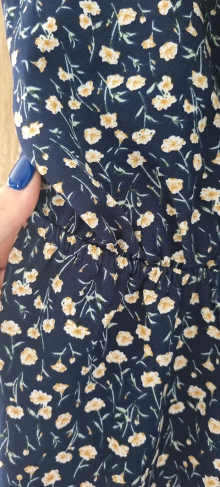 Petit robe fleurie bleu marine - photo numéro 3
