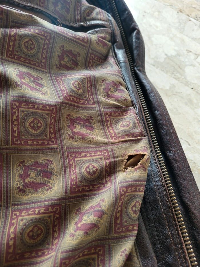 Cuir vintage marron foncé taille 48 - XL - photo numéro 16
