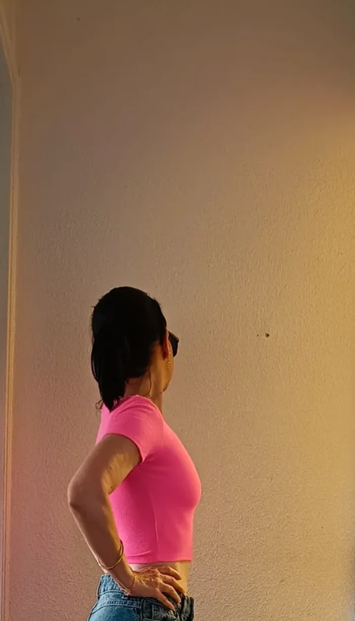 Crop top rose fluo t. XXS/32 - photo numéro 2