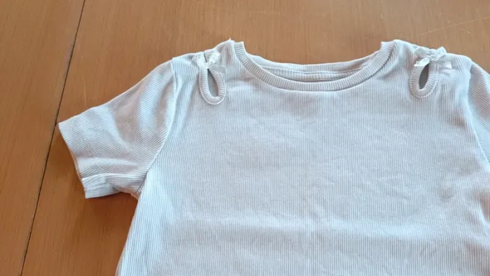 Tee shirt effet côtelé blanc - photo numéro 2