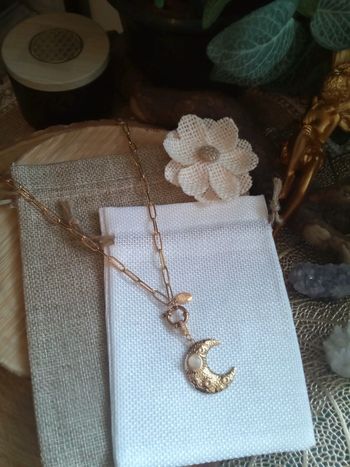Collier lune et pierre de lune naturelle