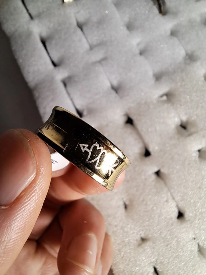 Bague acier inoxydable motifs - photo numéro 2