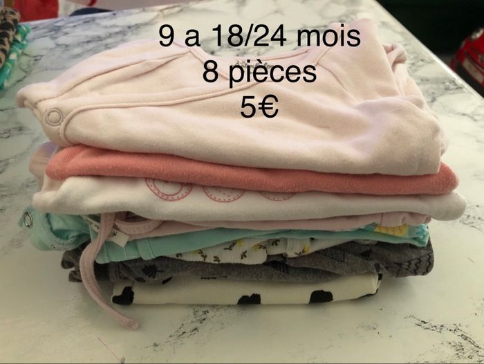 Lot vêtements bébé fille 9 à 18/24 mois