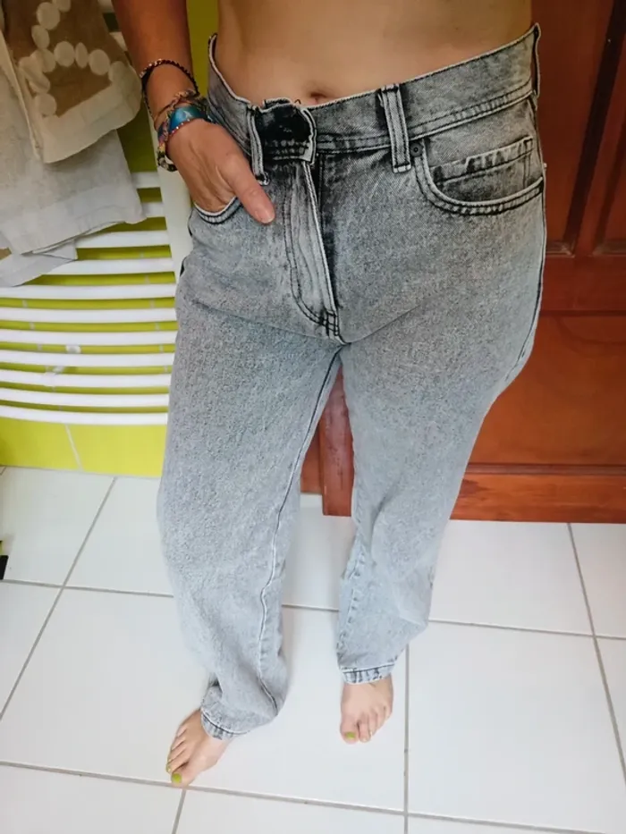 Jeans femme gris Baggy FSBN - photo numéro 3