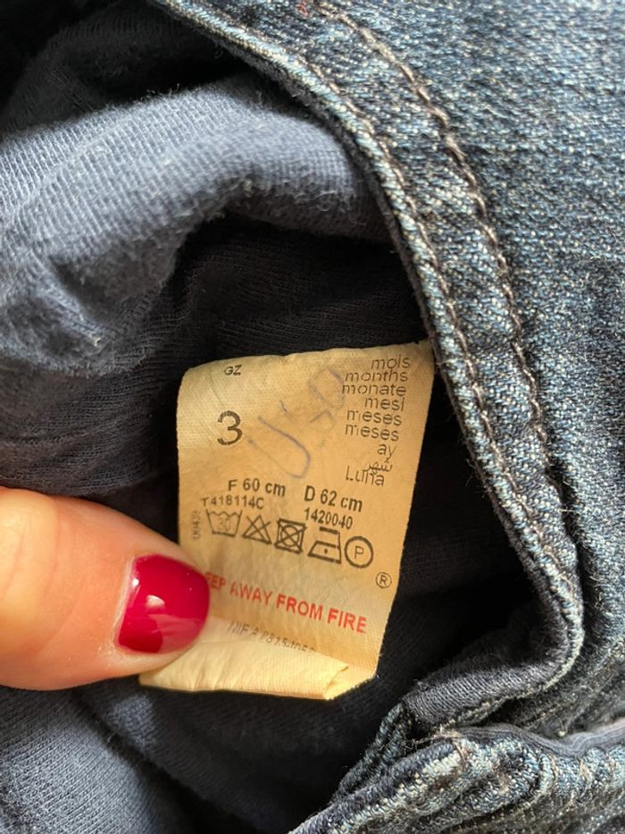 Salopette 3M grain de blé jean - photo numéro 4