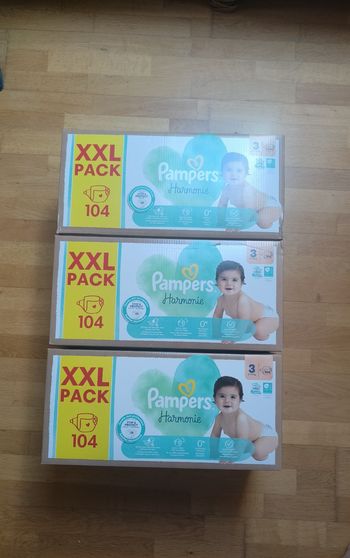 3 xxl packs Pampers harmonie taille 3