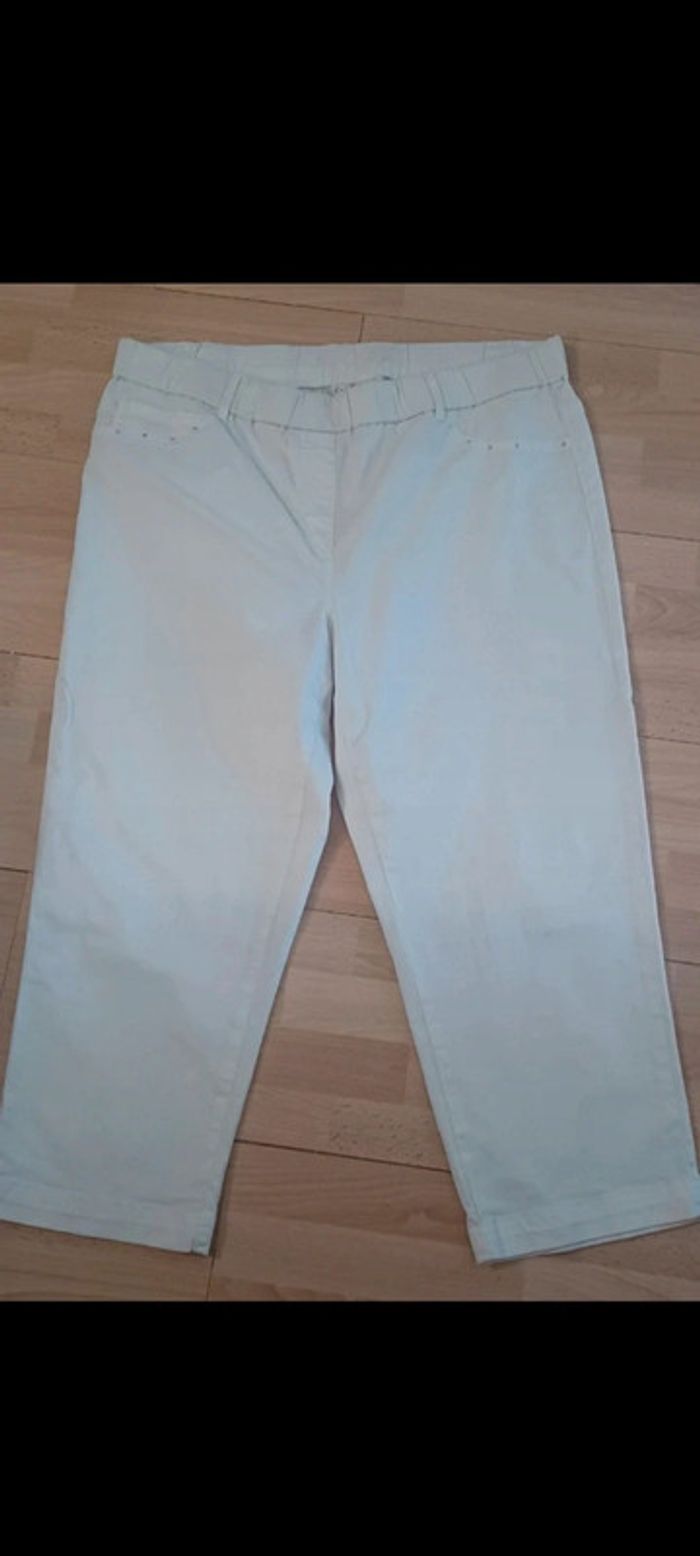Pantacourt femme taille 44 blanc canda - photo numéro 4