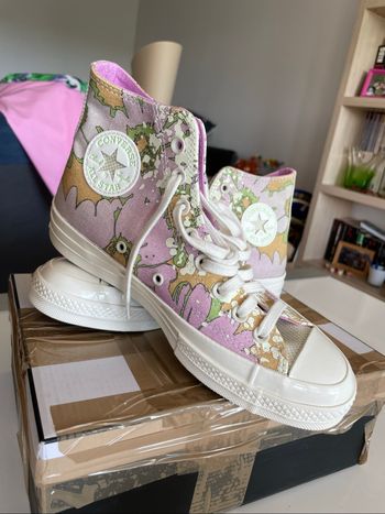 Chaussures  converse fleuries