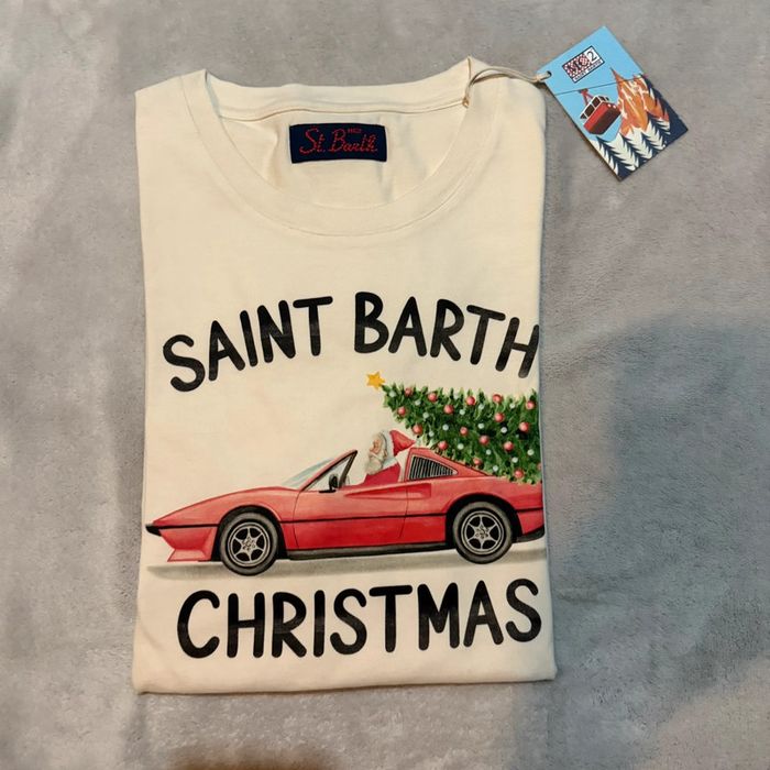 MC2 Saint Barth - Tee-shirt manches longues "Christmas Ferrari" Beige, taille XL