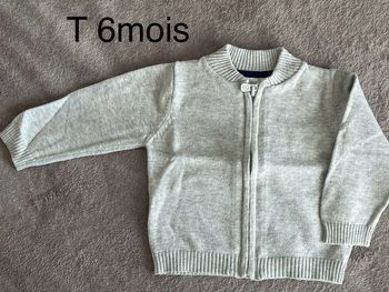 Gilet garçon gris T 6mois