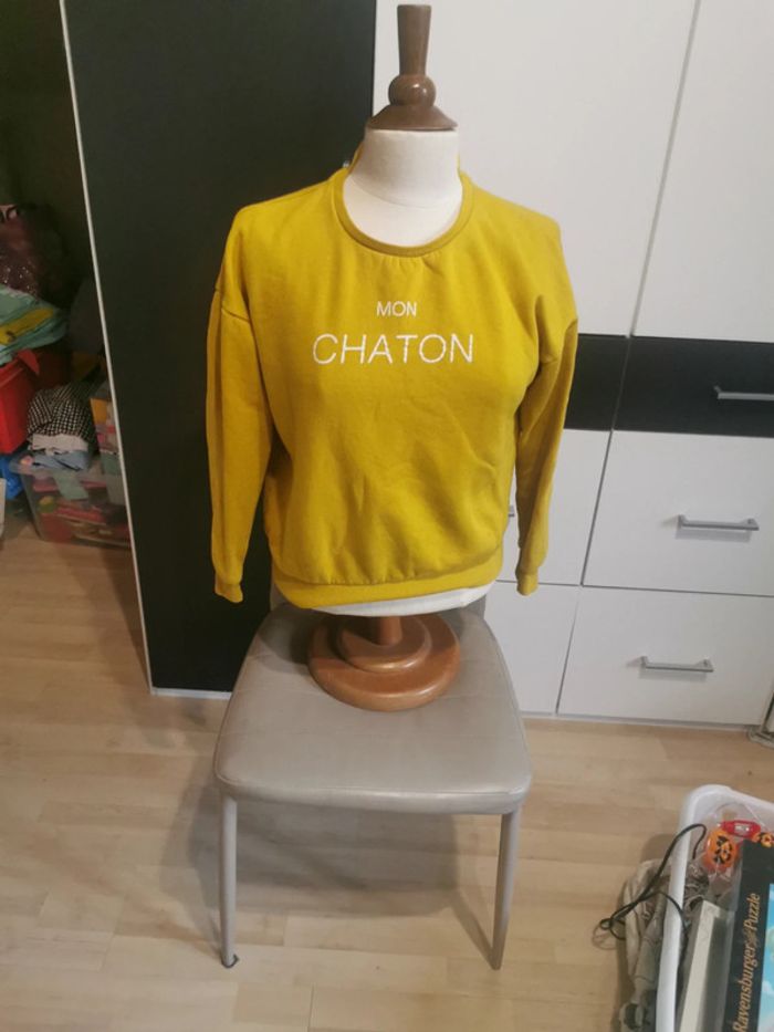 Pull sweat "Mon chaton" taille S