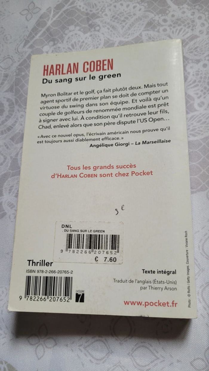 Livre "Du sang sur le green", Harlan Coben. - photo numéro 2
