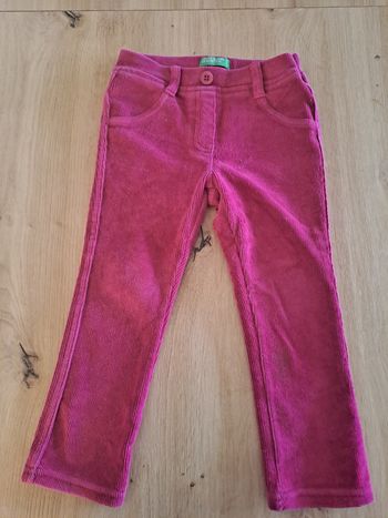 Pantalon velours rose 2 ans fille
