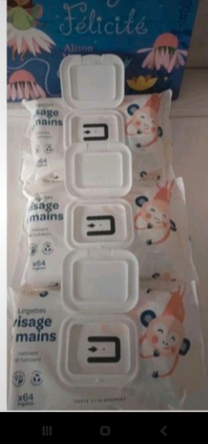 3 paquets de lingettes biolane visage et main. - photo numéro 2
