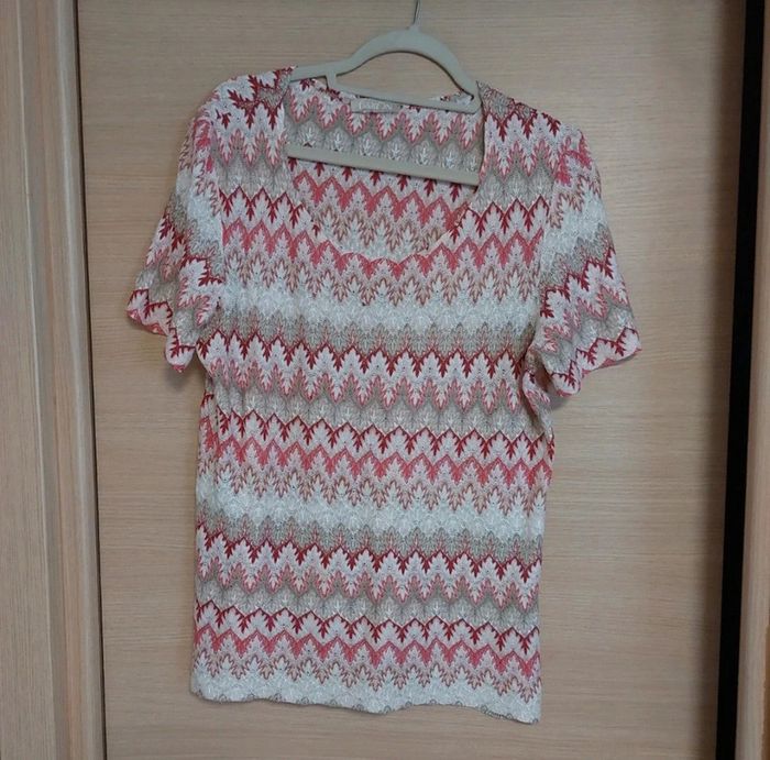 Tee-shirt fluide imprimé  rose à rayures