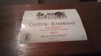étiquette de vin château jeandeman fronsac 1983 neuve -