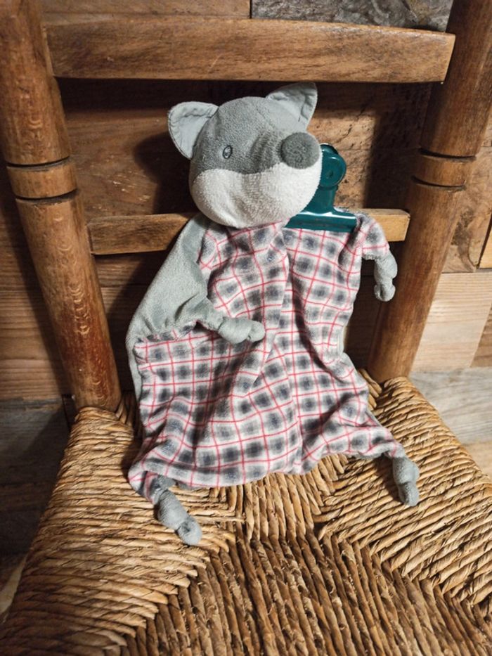 Doudou loup à carreaux obaībi - photo numéro 2