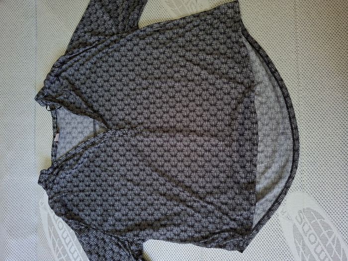 Blouse manches 3/4 noir à motifs H&M Taille 2XL - photo numéro 3