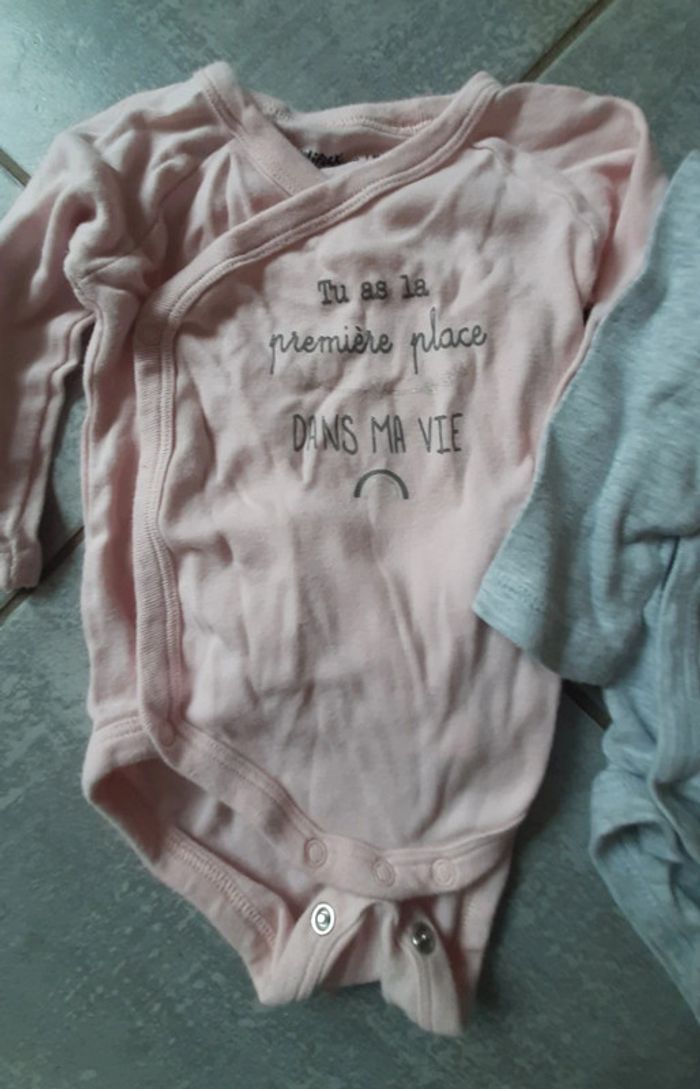 2 bodies fille ml gémo 9mois - photo numéro 2