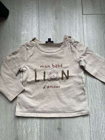 T-shirt manches longues Sergent Major - "Mon bébé lion d'amour" - 18 mois