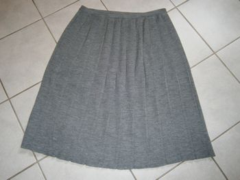Jupe plissée grise en laine MISSHELEN Taille 50/52