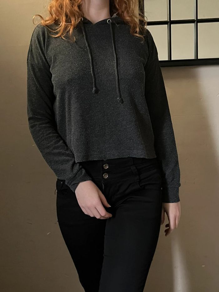 Sweat à capuche ample gris foncé - photo numéro 4