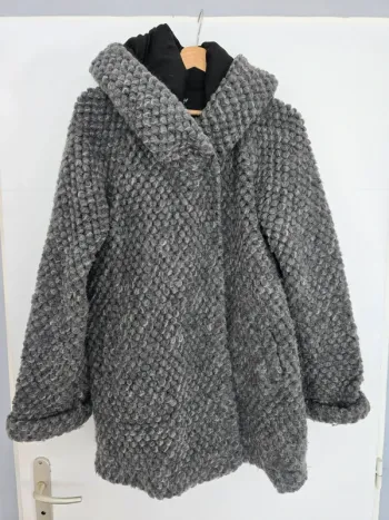 Manteau gris chiné très chaud