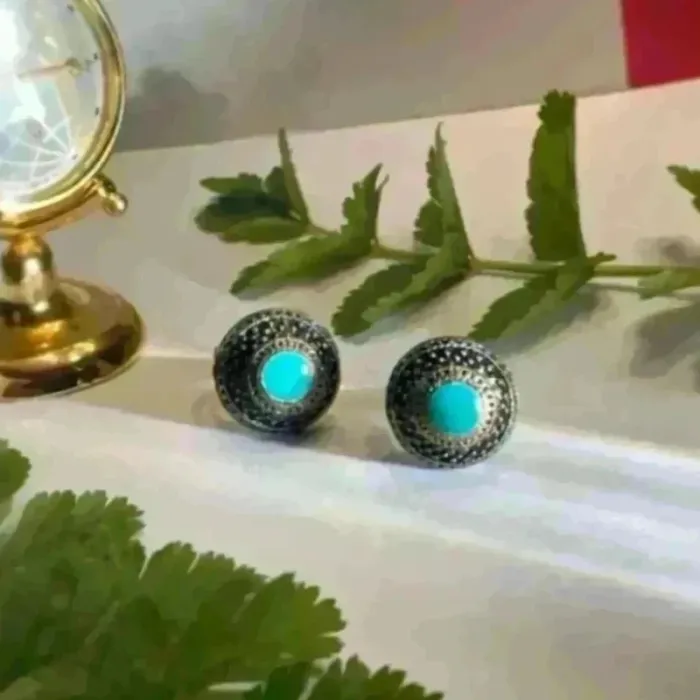 Lot de 2 bagues vintage bleu turquoise