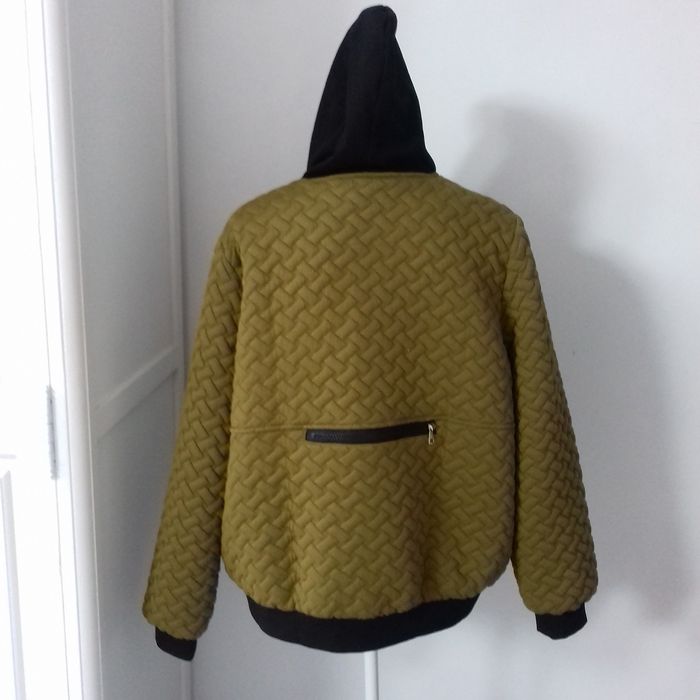 BLOUSON MATELASSE VERT OLIVE CAPUCHE NOIRE - T.XL - - photo numéro 3