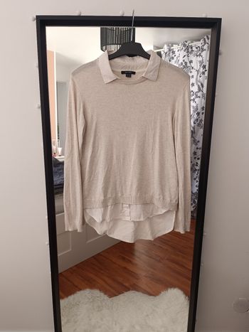 Pull fin col chemise