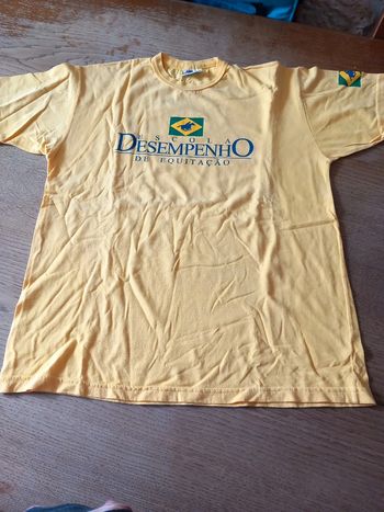 Tee-shirt jaune coton 12ans Équitation