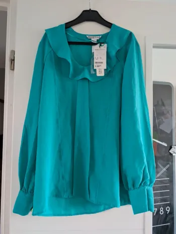 Blouse bleue turquoise