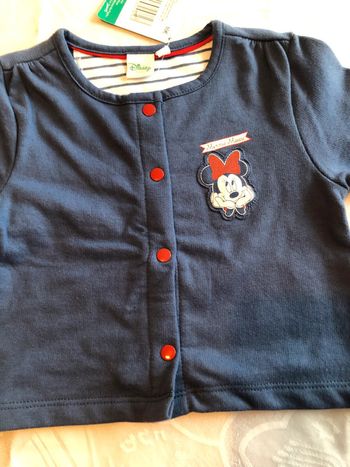 Gilet Minnie bleu neuf taille 6 mois