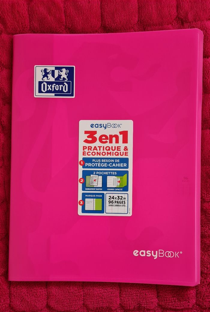 Grand Cahier EasyBook Oxford  3 en 1 Grands Carreaux