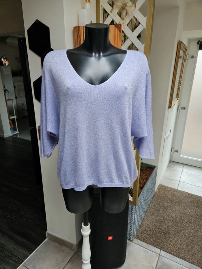Made in Italy pull mauve paillettes TU