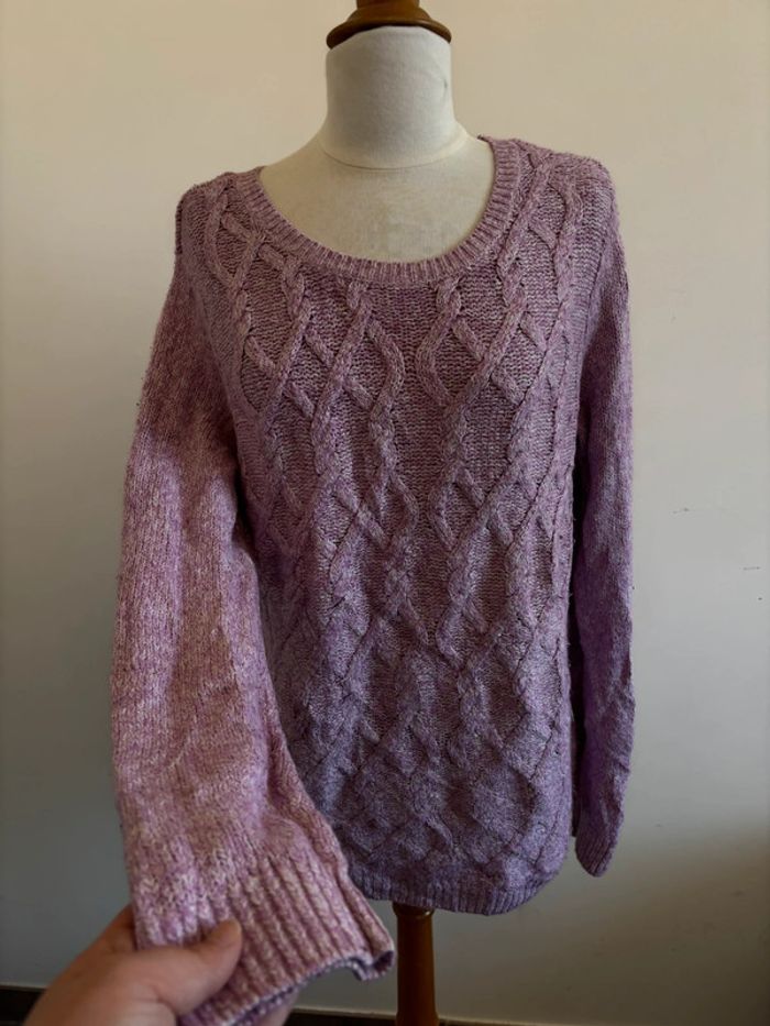 Pull rose en maille taille L - photo numéro 4