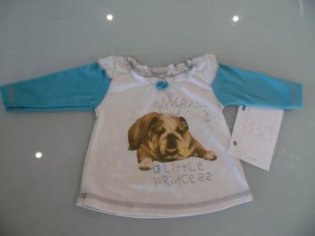 t-shirt 6 mois bull dog anglais