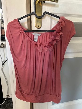 Teeshirt vieux rose h et m taille S femme