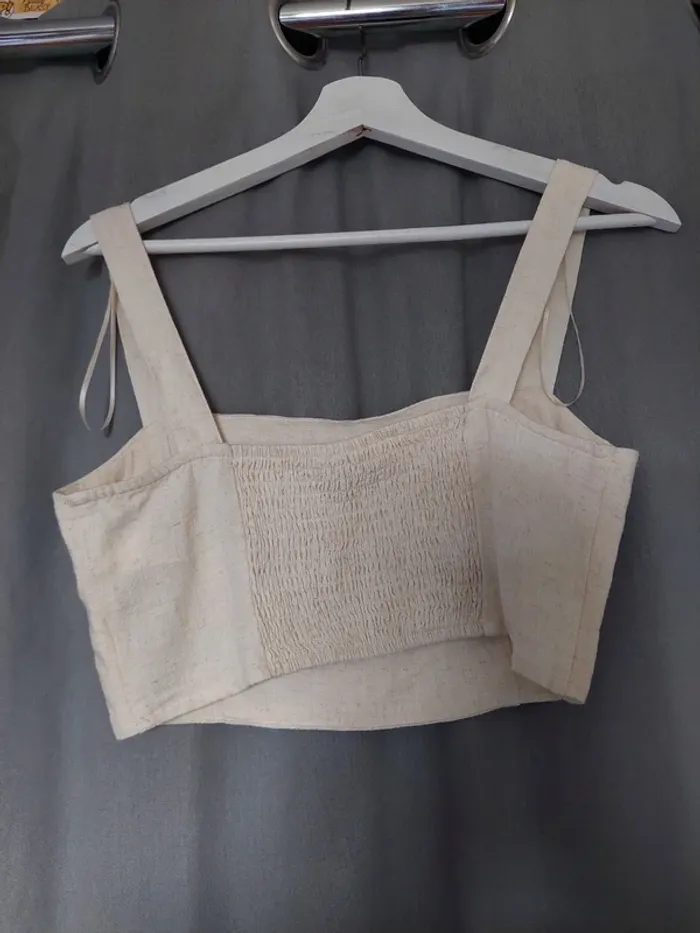 Top effet lin Stradivarius – Taille L – Très bon état - photo numéro 4