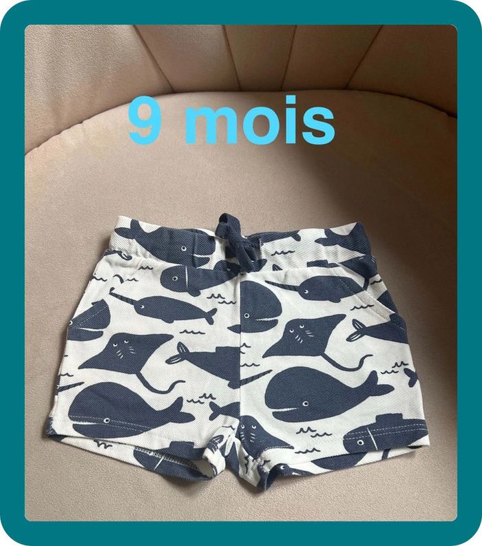Short thème mer coton piqué 9 mois - Bout'chou