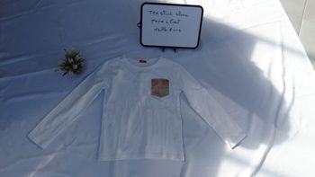 Tee shirt manche longue blanc Tape à l œil