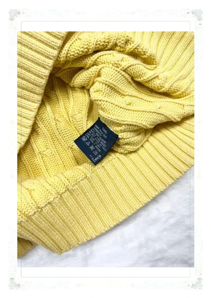 Ralph Lauren pull torsadé jaune femme taille S coton - photo numéro 8