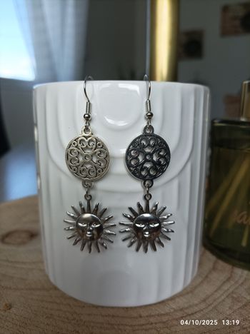 🌺Boucles d'oreilles pendantes argentées