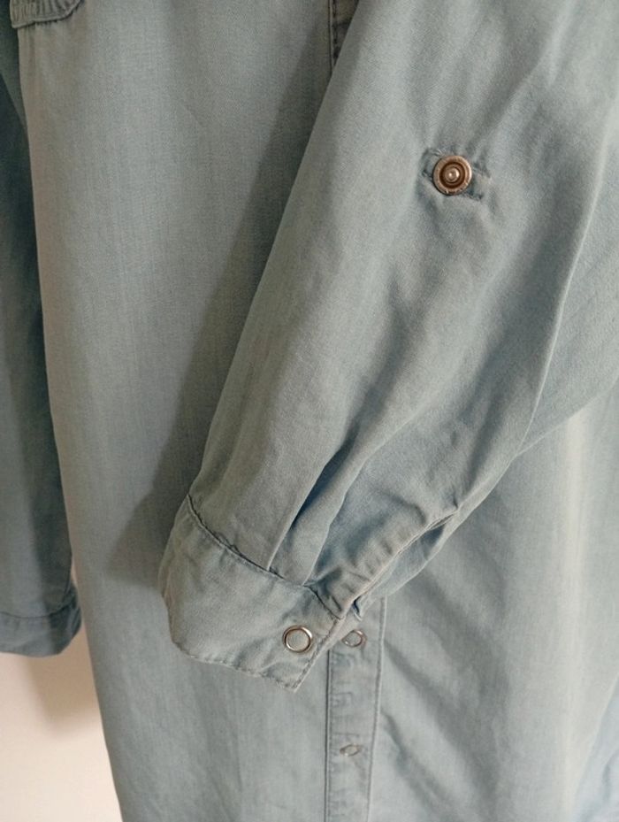 Promod - Robe chemise fluide taille 38 | bleu clair - printemps été - photo numéro 10