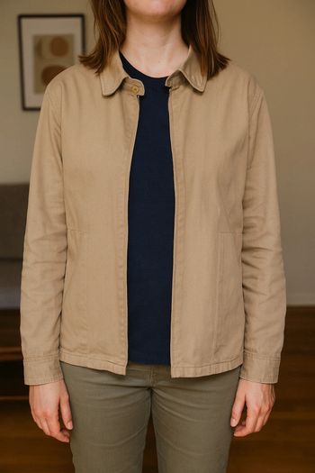 Veste légère en coton beige